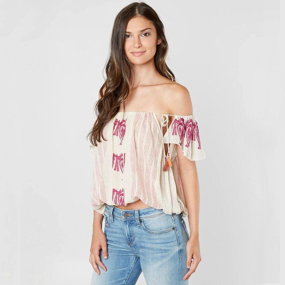Free People | Pukka Embroidered Peasant Top | NWT